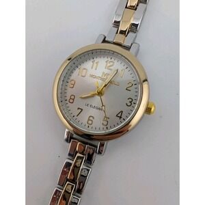 Montres Carlo Le Elegant Watch Women 27mm Case Two Tone 7.75" Band-‎ New Battery